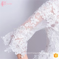 Lace appliques robe de soie à manches longues robe de balle princes robe de mariée